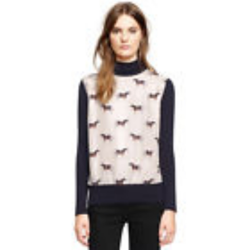 Tory Burch Equestrian Horse Turtleneck NavySweater